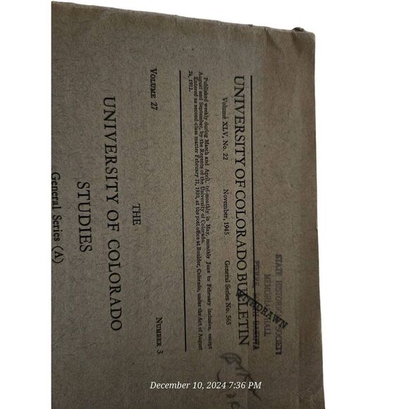 The university of Colorado studies volume xlv no. 22 November 1945 - Picture 6 of 6